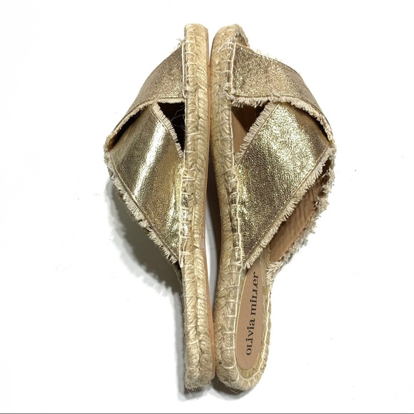 Olivia Miller Gold Slip On Espadrilles Size 6 NWT - Picture 4 of 7
